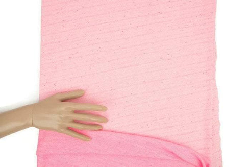 Bright Pink Space Dye French Terry Knit Fabric Remnant 1.75 yards  Extra Wide